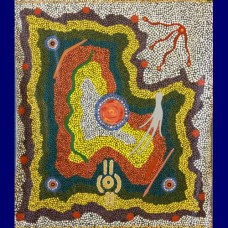 Aboriginal Art Canvas - Rosie Roberts-Size:49x56cm - H